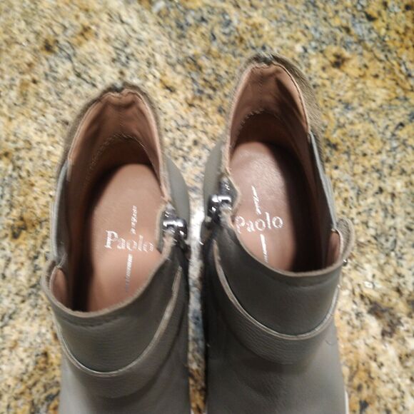 Linea Paolo Freshton High Top Leather Wedge Sneaker Ankle Bootie Gray Size 6.5 M - Picture 11 of 12